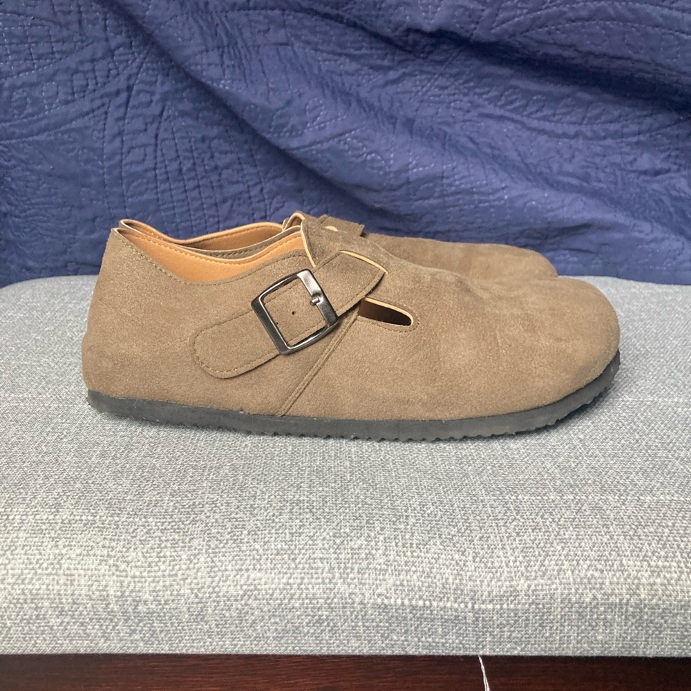 Brown Faux Suede Clog Shoes